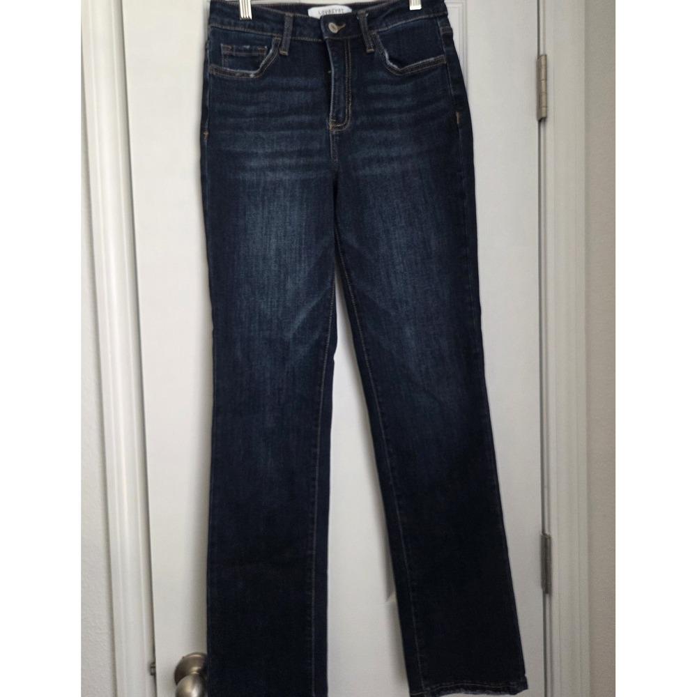 Lovervet by Vervet Day Dream Slim Straight Jeans Women Size 5 Dark Blue LV1258